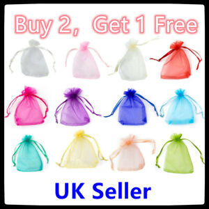 50 Pcs Organza Gift Bags Wedding Party Favour Xmas Jewellery Candy Pouches