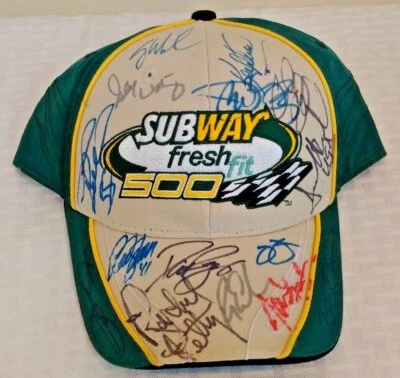 Subway Phoenix NASCAR 2007 Race Multi Firmado 22x Autografiado Gorra Gorra 1/1 Jimmie Foto 1 de 2