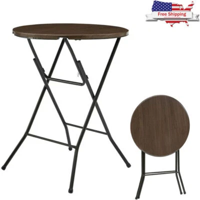 Mesa de bistró redonda plegable de techo alto para café al aire libre patio cóctel fiesta lado porche Foto 1 de 4