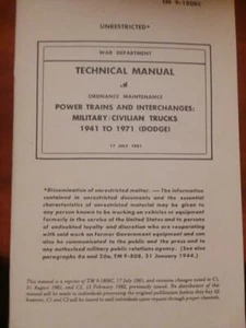 Dodge Power Trains and Interchanges Military/Civilian Technical Manual - Picture 1 of 1