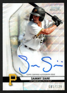 Sammy Siani 2020 Bowman Sterling Wave Refractor Autograph Auto 5/125 Pirates