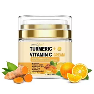Turmeric Face Cream + 30% Vitamin C Glow Boosting Moisturizer, Age-Defying 50ml - Picture 1 of 3
