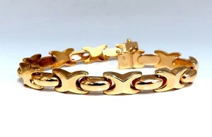 Italian X Link Gold Bracelet 14kt Gold - Picture 1 of 4