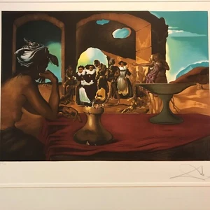 "Litografía estampada ""Mercado de esclavos"" de Salvador Dalí - Imagen 1 de 14