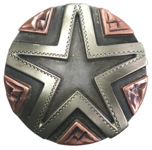 99E Augus Conchos Cobre y Plata Diseño Estrella Single Concho - Imagen 1 de 3