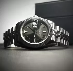 Custom Steel 39mm DJ Wimbledon Style Mod Watch w/ NH35 Automatic - Picture 1 of 5