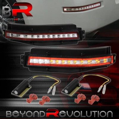 For 2003-2009 350Z Dynamic LED 4-In-1 Reverse Running Bumper Lights Clear Lens - Image 1 of 4