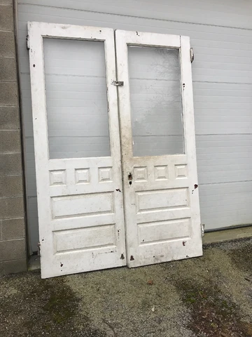 MAR Back Pair Antique Pine Raised Panel Double Doors 65 X 92.5 Cover
