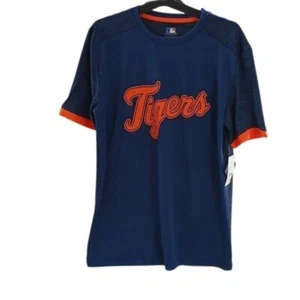 MLB Detroit Tigers T Shirt Blue Wicking Sporty Graphic Tee Baseball Mens Size M - Picture 1 of 4