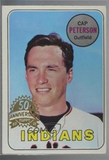 2018 Topps Heritage 1969 Buybacks Cap Peterson (50th Anniversary Logo on Left)