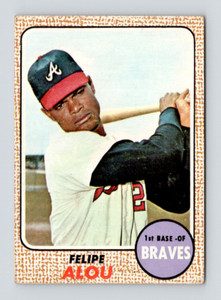 1968 Topps Card, #55 Felipe Alou, Atlanta Braves, Canadian and Caribbean HOF