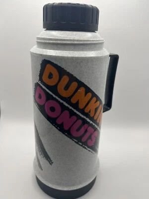 Dunkin' Donut negro y gris con logotipo rosa y naranja, 40 oz. Termo vintage Foto 1 de 4