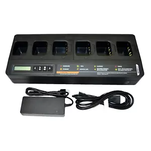 Cargador de batería MOTOROLA PMPN4283A IMPRES 2 unidades múltiples 6 ranuras con fuente de alimentación - Imagen 1 de 6