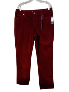 Pantalones de pana Bandolino Mandi pierna recta talla 14 vino profundo elástico - Imagen 1 de 10
