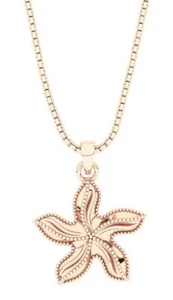 Fashion Star Pendant Necklace 10K/14K/18K Solid White Yellow Rose Gold - Picture 1 of 17