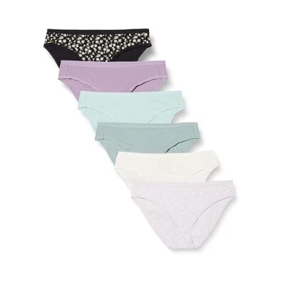 Pack of 6 Amazon Essentials Women's Cotton Bikini Briefs Underwear Choose Size - Image 1 of 4