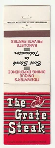 COPERTINA MATCHBOOK - THE GRATE STAEAK RESTAURANT TIDEWATER NORFOLK HAMPTON VIRGINIA - Foto 1 di 3
