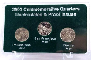 2002 MISSISSIPI 3pc Set COMMEMORATIVE State Quarters P & D=Uncirculated, S=Proof - Picture 1 of 5