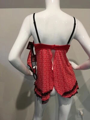 Hotkiss Lencería Tanga Bragas Conjunto Pequeño S Rojo Nuevo con Etiquetas $38 Sujetador con Aros Foto 1 de 4
