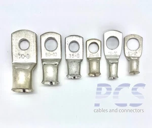 Copper Lug Battery Welding Cable Connector Tube Terminal Ring Crimp ALL SIZES UK - Picture 1 of 10
