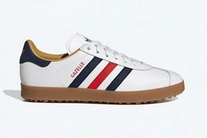 Adidas Gazelle Golf Shoes White Navy Red JP7705 Men’s 9 / Women’s 10 NEW - Picture 1 of 12