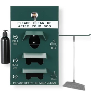 Dog Waste Station with Hand Sanitizer Bottle Galvanized Steel Outdoor Pet Was... - Picture 1 of 6