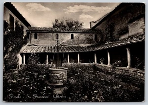 Postkarte RPPC Kreuzgang Heiliger Franziskus Kloster Fiesole Italien verschickt 1948 6 x 4 Zoll - Bild 1 von 2