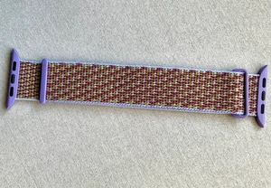APPLE WATCH 42 / 44mm NYLON ADJUSTABLE WOVEN BAND PURPLE - Picture 1 of 2