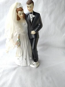 Cake topper matrimonio ebraico vintage 1987 sposi con carillon 9" - Foto 1 di 22