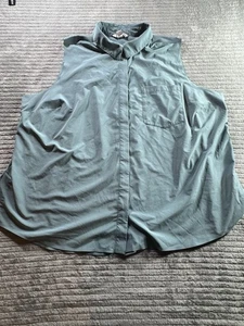 Athleta Tank Top Damen 2X Plissee V-Ausschnitt Button Down Grün - Bild 1 von 9