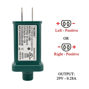 Adaptador de corriente de repuesto para luces LED de árbol de Navidad DC 29V 0.28A - TS-8W29V - Imagen 1 de 11