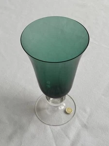 NWT Theresienthal Emerald Green Stemware Clear Ball / Base Germany 7" Tall 14 oz - Picture 1 of 7