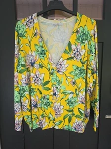 NEU Signature Collection 3X 26W-28W Cardigan Pullover gelb Blumen V-Ausschnitt Knopf - Bild 1 von 4