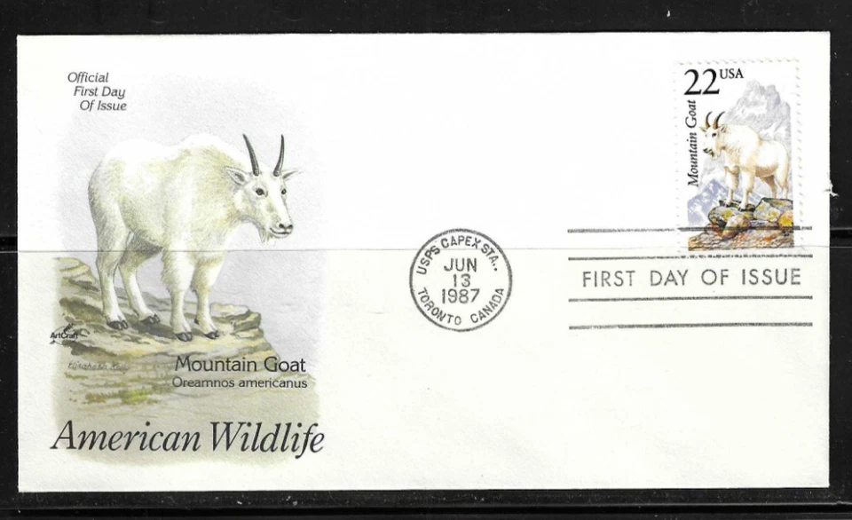 USA SC # 2323 North American Wildlife - Mountain Goat - FDC . Artcraft - Image 1 of 1