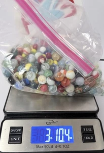 VINTAGE GLASS MARBLES LOT 3 LBS ASSORTED SHOOTERS SWIRLS CAT’S EYE MIXED COLLECT - Picture 1 of 3