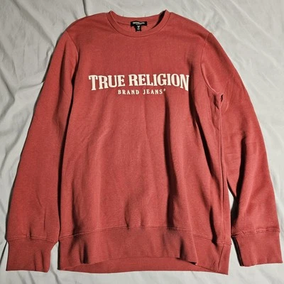Sudadera True Religion Para Hombre Pequeña Roja Manga Larga Cuello Redondo Nueva Con Etiquetas Foto 1 de 4