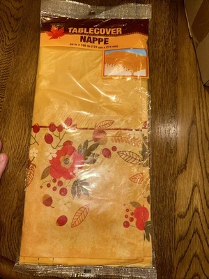 "Cubierta de mesa de plástico de colección nueva otoño floral Greenbrier International 54x108""" Foto 1 de 3