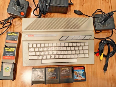 Atari XE 65XE Computer Joysticks Plus Games - Works - image 1 of 4