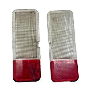 Juego de 2 lentes de luz de puerta delantera interiores Ford Expedition 97-02 rojo transparente OEM - Imagen 1 de 2