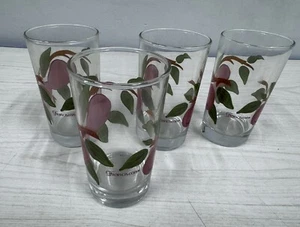 Set of 4 Franciscan Apple Pattern Juice Glasses Tumblers 4 1/4" Tall - Picture 1 of 3