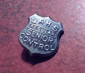Rare Los Angeles High School Regular Senior Control Obsolete 1940's Badge Pin - Picture 1 of 5