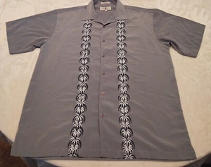 Eighty Eight Men's Button Down Short Sleeve Gray Hawaiian Print Shirt Size XL - Picture 1 of 8