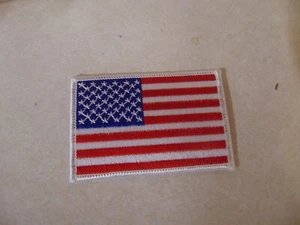 AMERICAN MILITARY PATCH SHOULDER FLAG STYLE SEW ON 3 1/2 X 2 1/4 INCH RED WHITE - Picture 1 of 1