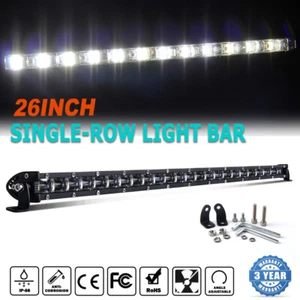 26INCH Single Row LED Light Bar Spot Flood Combo Fit Ford Offroad Truck ATV 12V - Picture 1 of 11