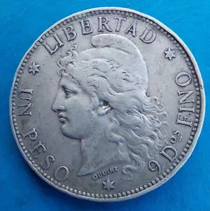 Argentine Argentina 1 PESO 1882 KM 29 RARE! - Picture 1 of 4