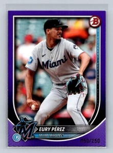 EURY PEREZ 2025 BOWMAN PURPLE PARALLEL /250 MIAMI MARLINS #39 - Bild 1 von 2