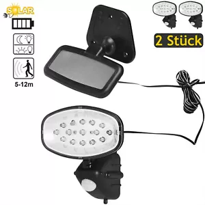 2x LED Außenleuchte Bewegungsmelder Solar Wandleuchte Solarlampe Garten Lampe - Bild 1 von 7