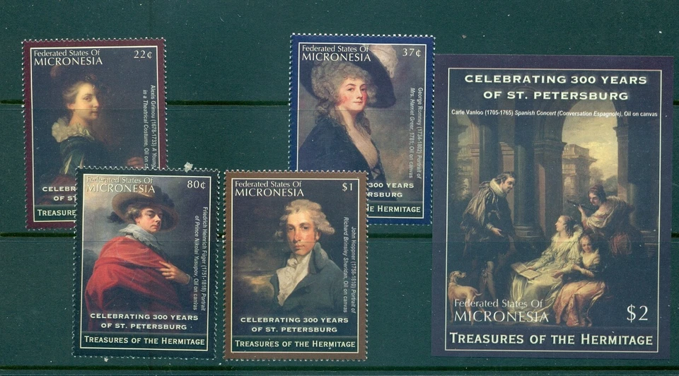 Micronesia - Sc# 581-5. 2004 Treasures of the Hermitage. Art. MNH $9.00. - Image 1 of 1