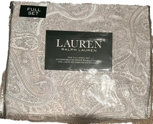 Ralph Lauren FULL Bed Sheet Set Fresh Paisley Floral 4 Pc - Picture 1 of 3