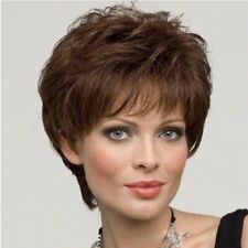 Fashion women short curls brown micro curls complete wig head cover